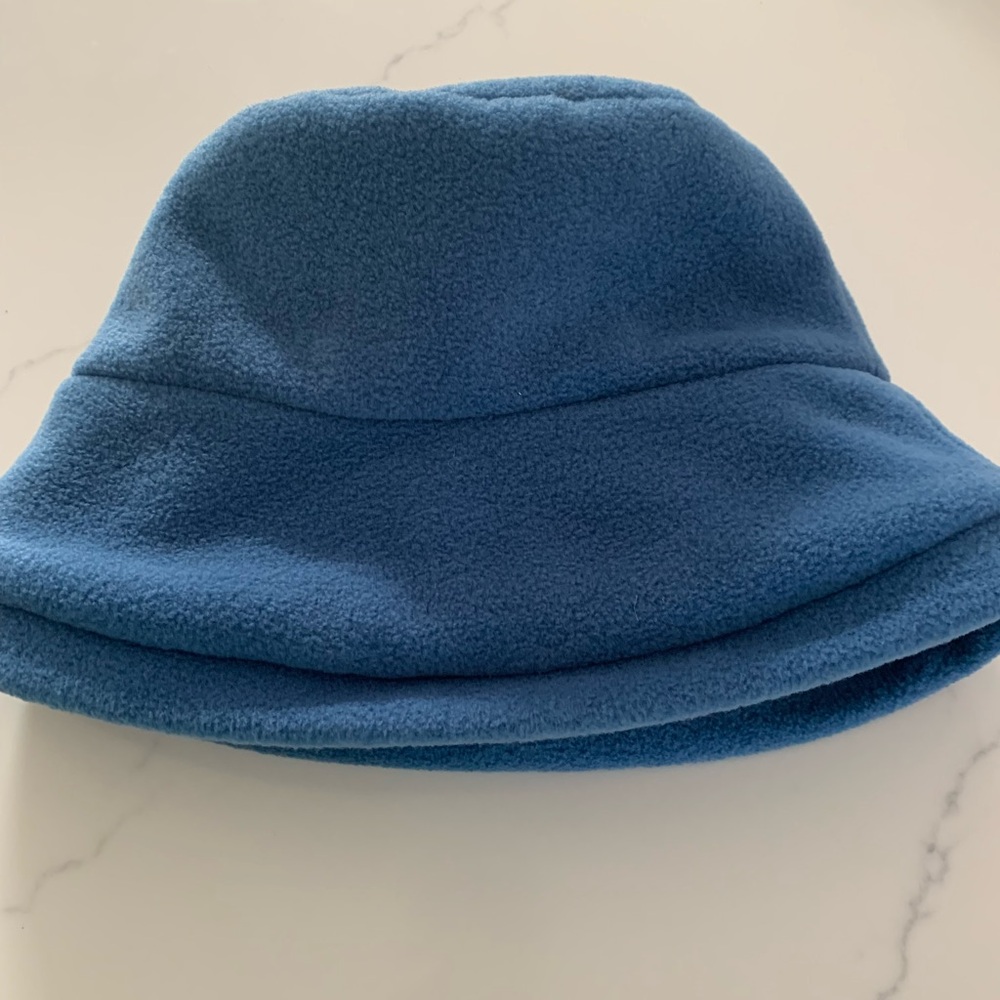 Nordstrom Blue Lined Floppy Shield Fleece Bucket Hat New